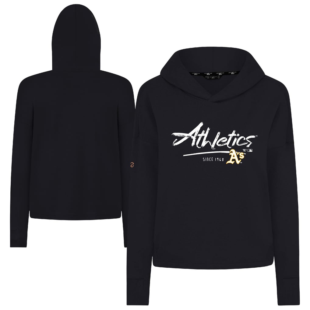  Athletics Levelwear Women's Tri-Blend Sweet Express Cropped Pullover Hoodie - Black